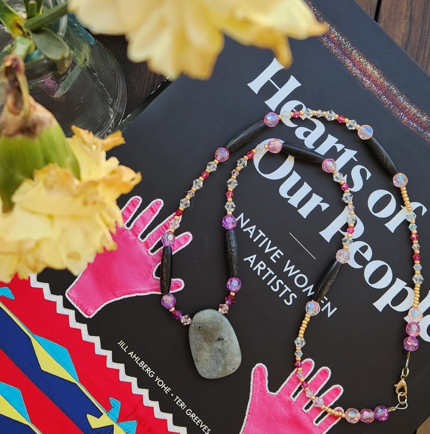 Labradorite & Buffalo Bone Bead Necklace