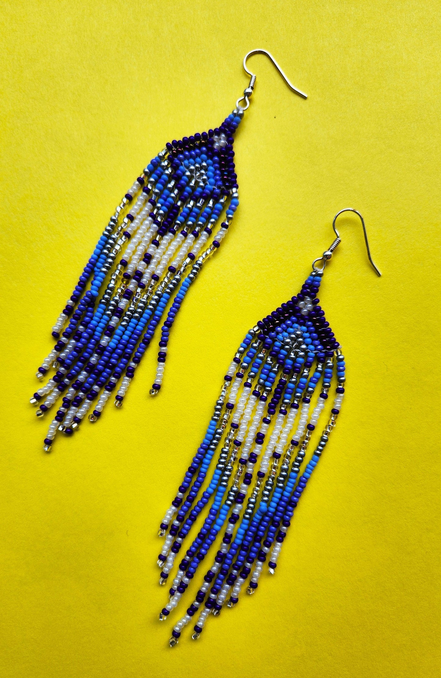 Purple Fringe Earring