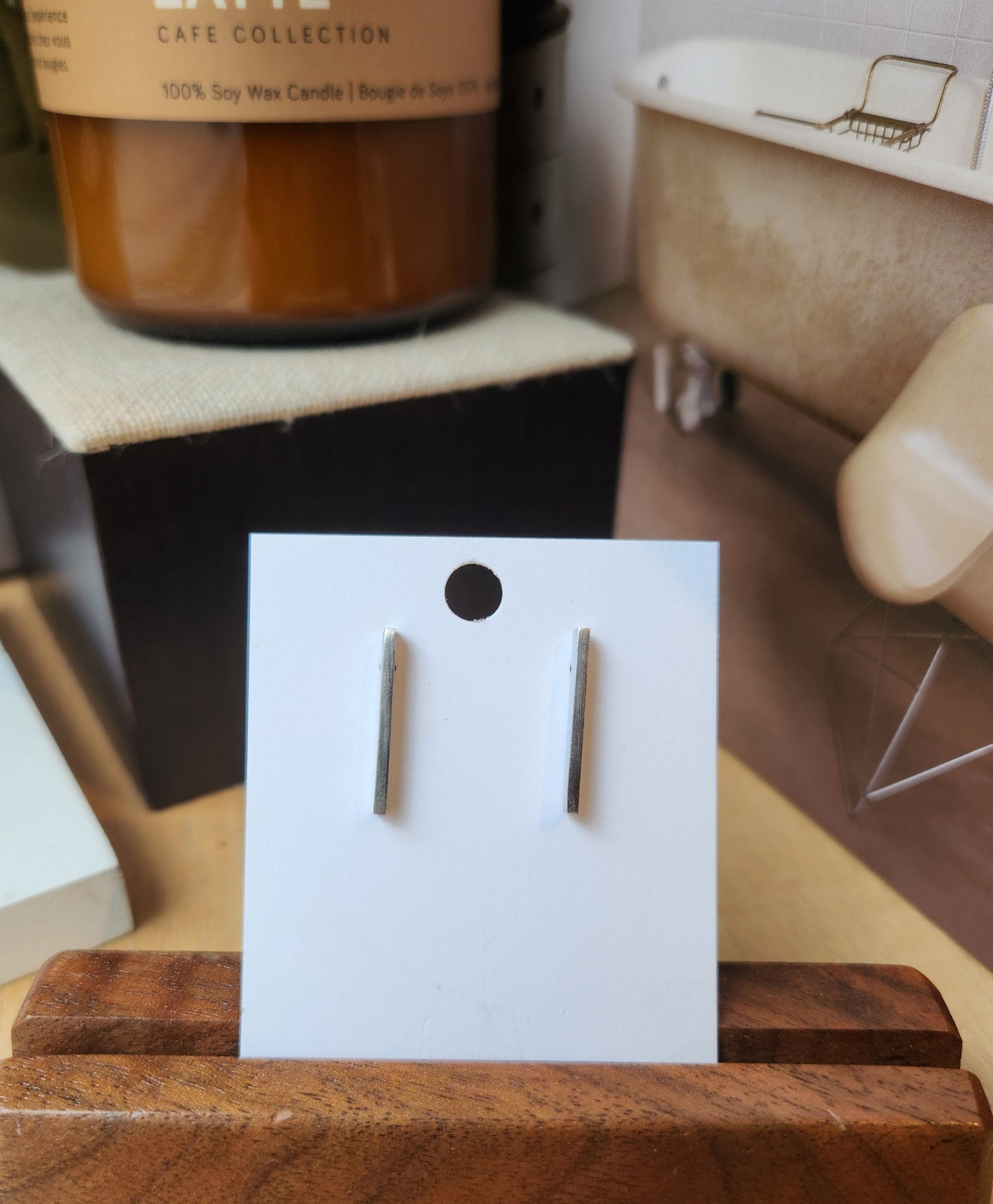 Silver Skinny Bar Earring
