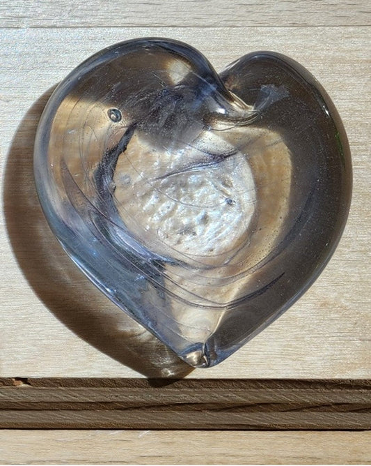 2.5" Glass Heart Paperweight
