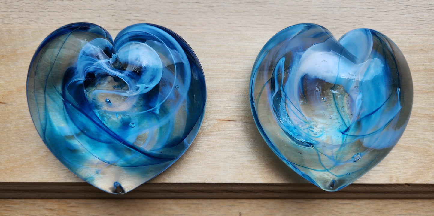 3" Glass Heart Paperweight