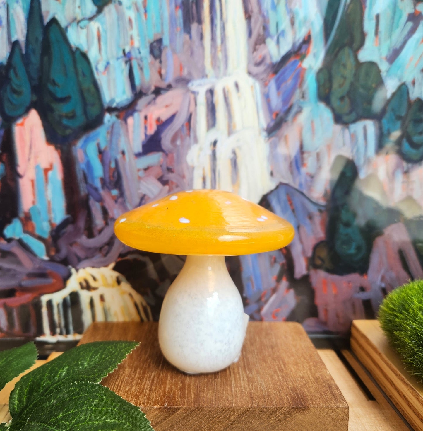 Glass Mushroom Paperweight