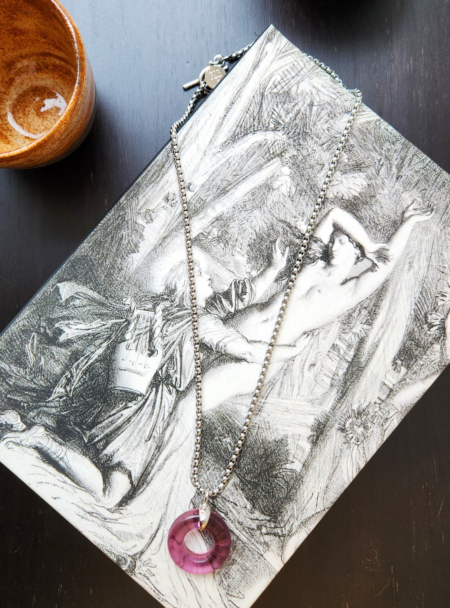 Lavender Ring Charm Necklace