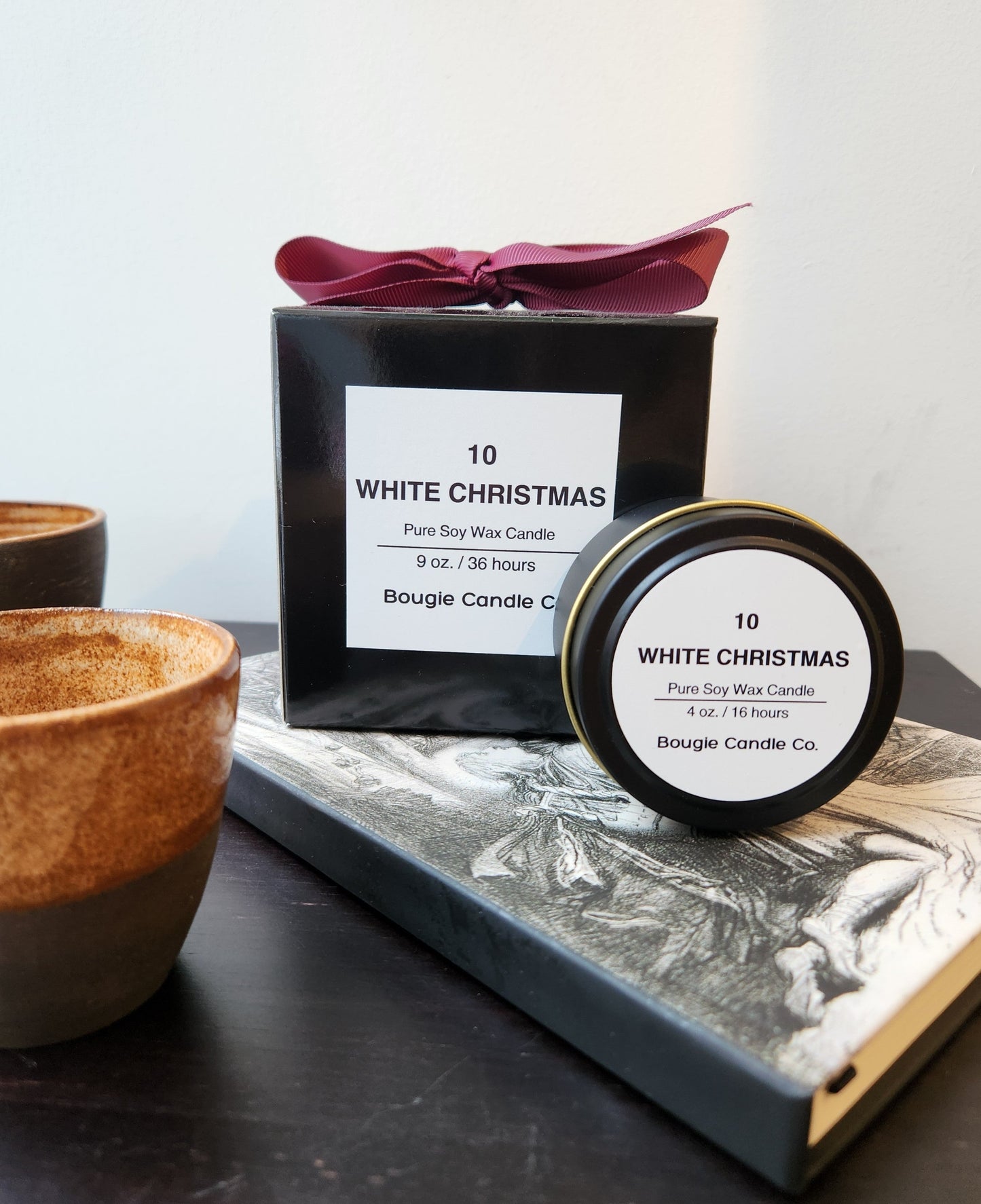 White Christmas Gift Candle