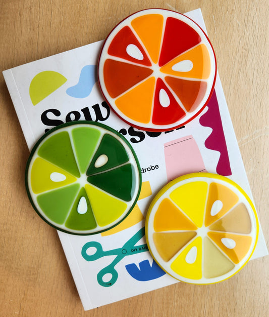Glass Citrus Coasters