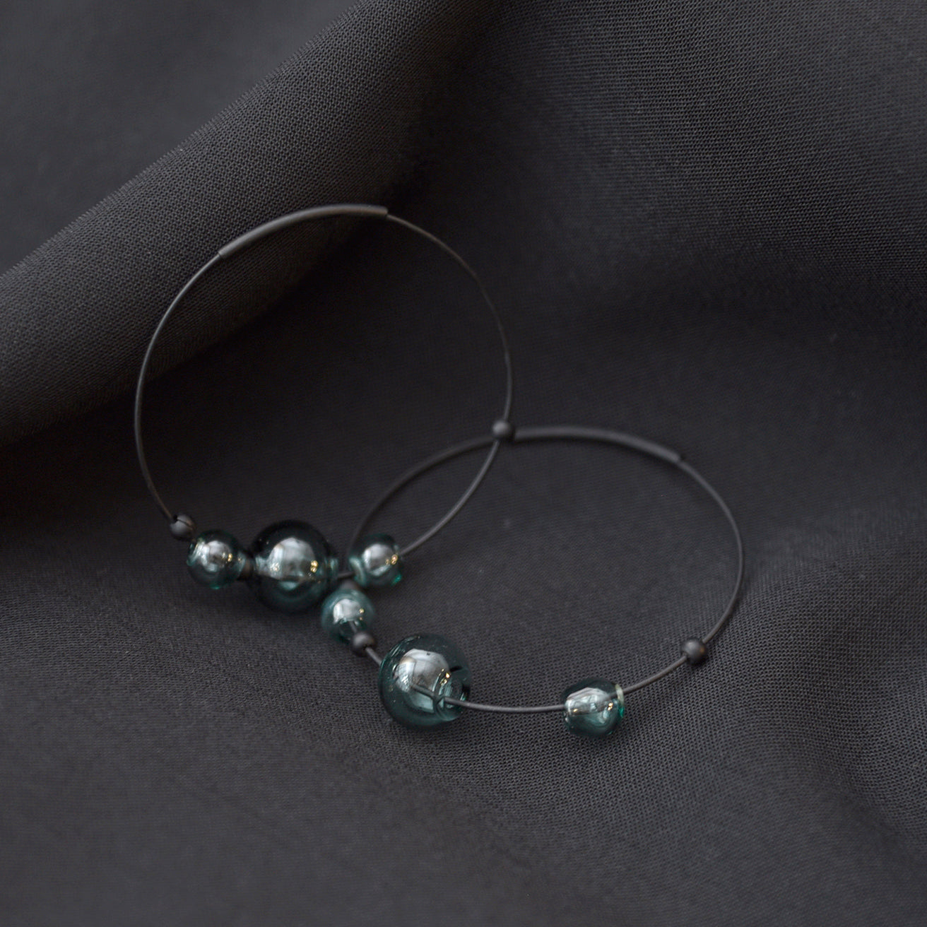 Eclipse Hoops in Glass Aqua