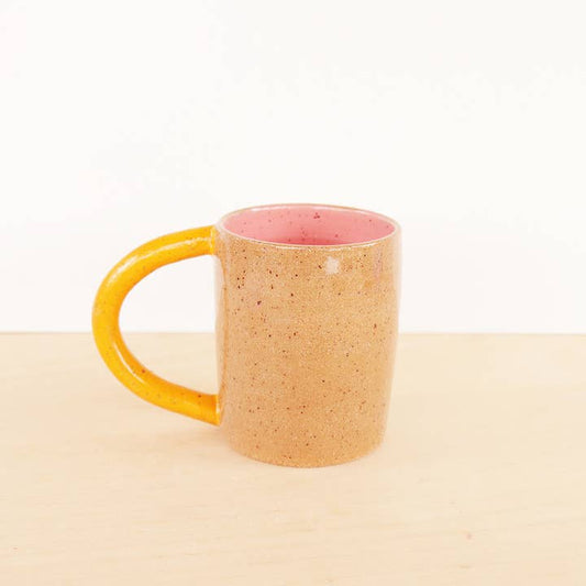 Pink and Orange Ceramic Colourblock Mug