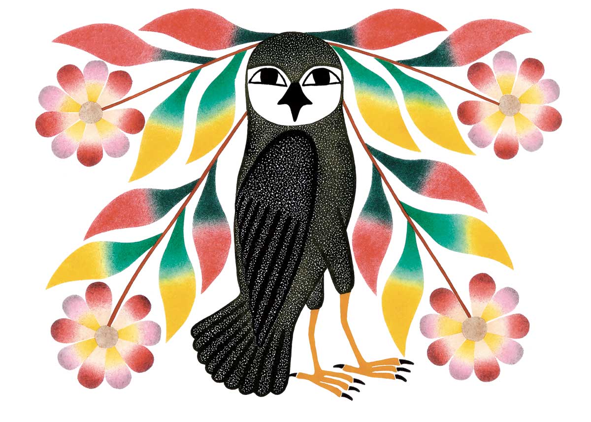 Owl's Bouquet Art Card