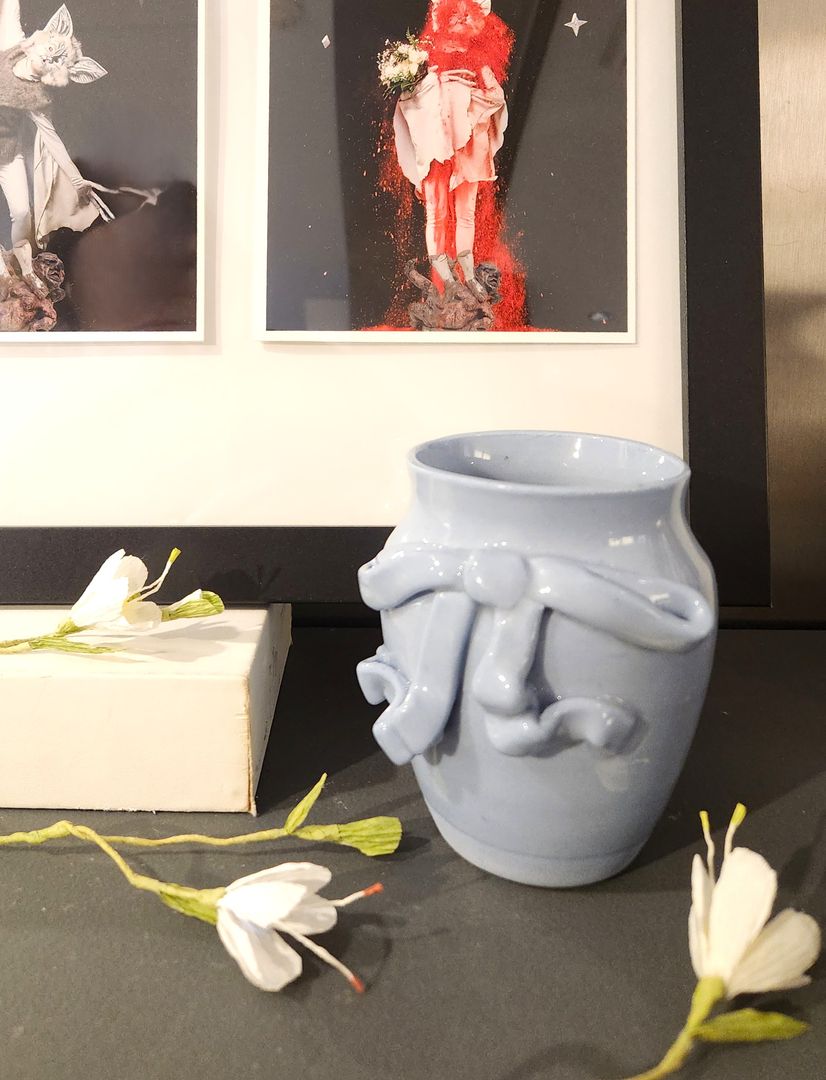 Blue Vase w/Bow