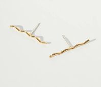 Long Wave Studs Gold