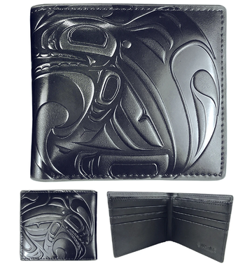 Leather Embossed Wallet - Killer Whale