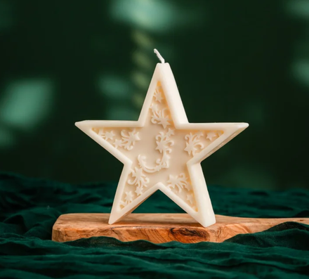 Mandala Star Candle Aesthetic Decoration