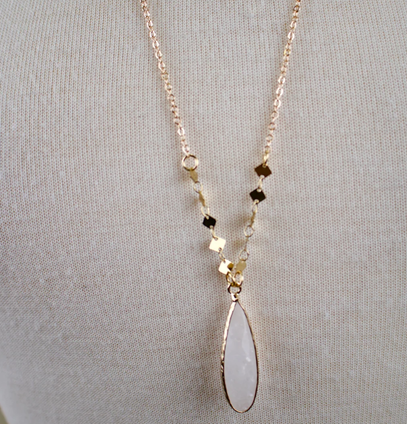 Anna // Quartz Teardrop Necklace