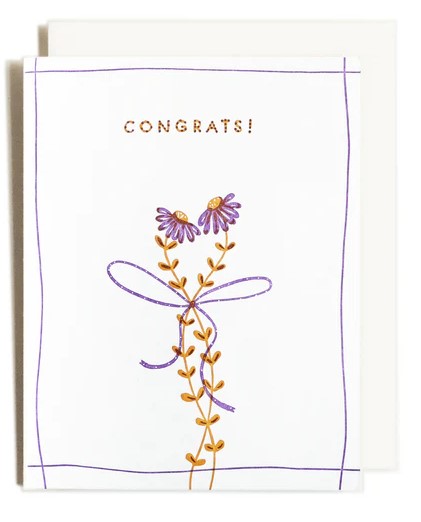 Congrats Flower Bow Card