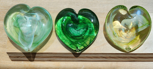 3" Glass Heart Paperweight