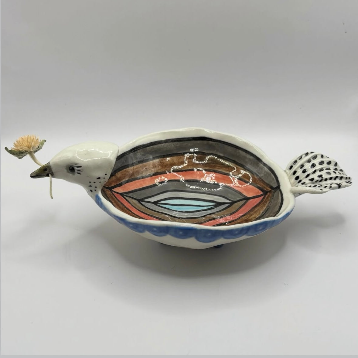 White Speckled Journey Bird Bowl