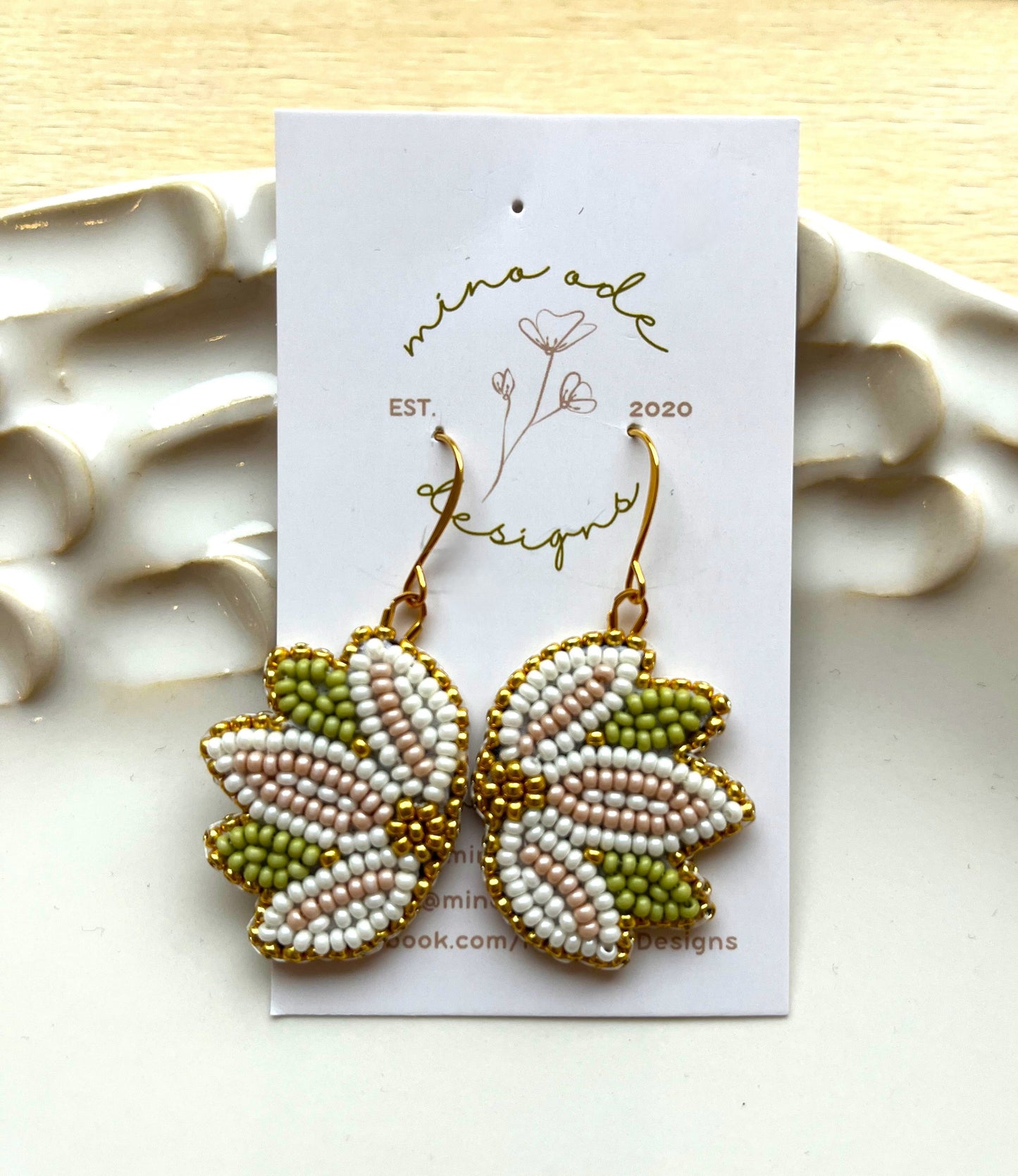 Small Half Flower Earring PI/CR