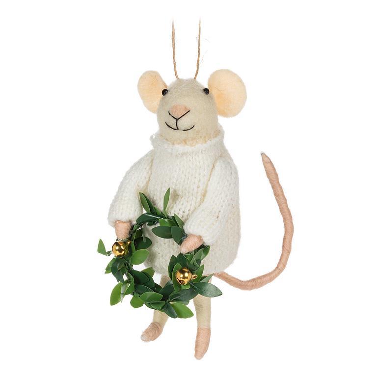 Mouse w/Wreath Ornament