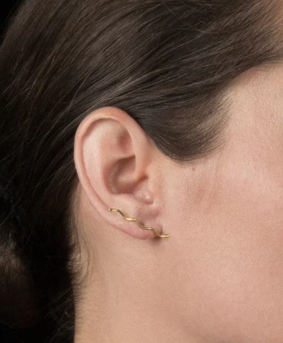 Long Wave Studs Gold