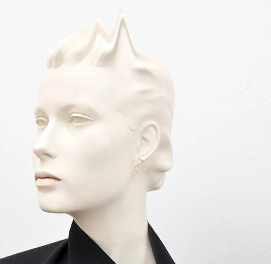 Gold Pi Hoop Earrings