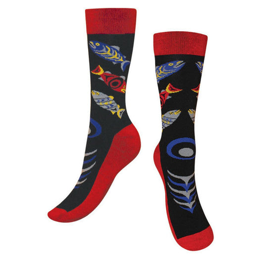 Lg Salmon Art Socks
