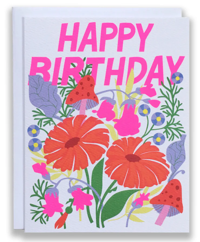 Birthday Mushrooms & Florals Card