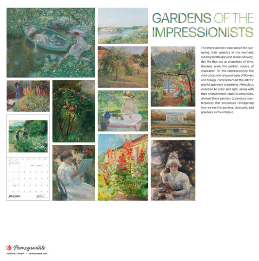 Gardens of Impressionists 2026 Wall Calendar