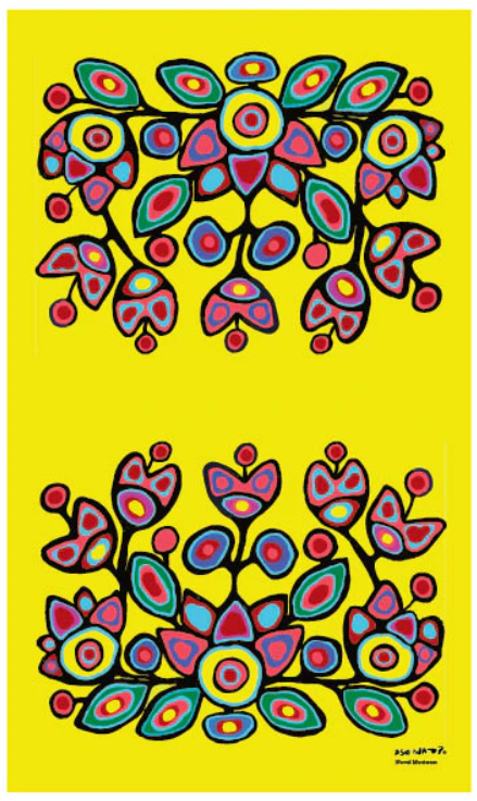 Floral Yellow Tea Towel