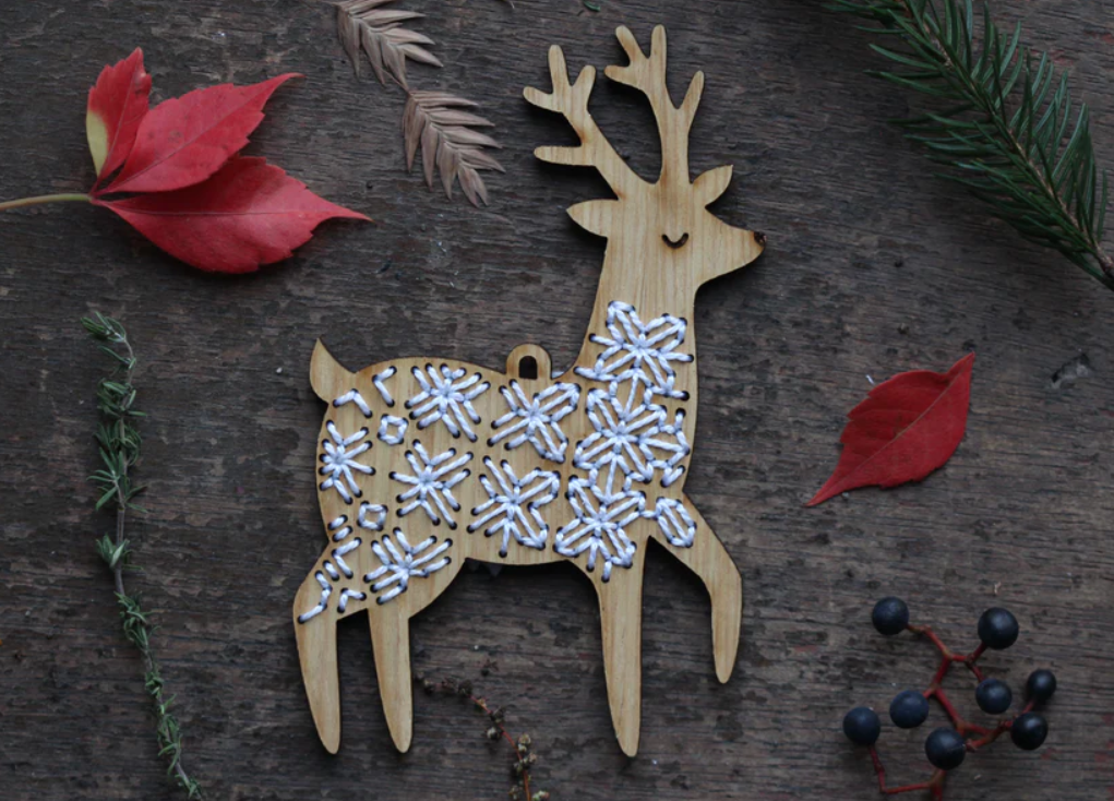 Reindeer Stitched Ornament Kit