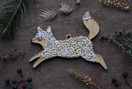 Fox Stitched Ornament Kit