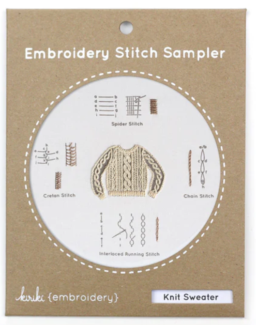 Knit Sweater Embroidery Stitch Sampler