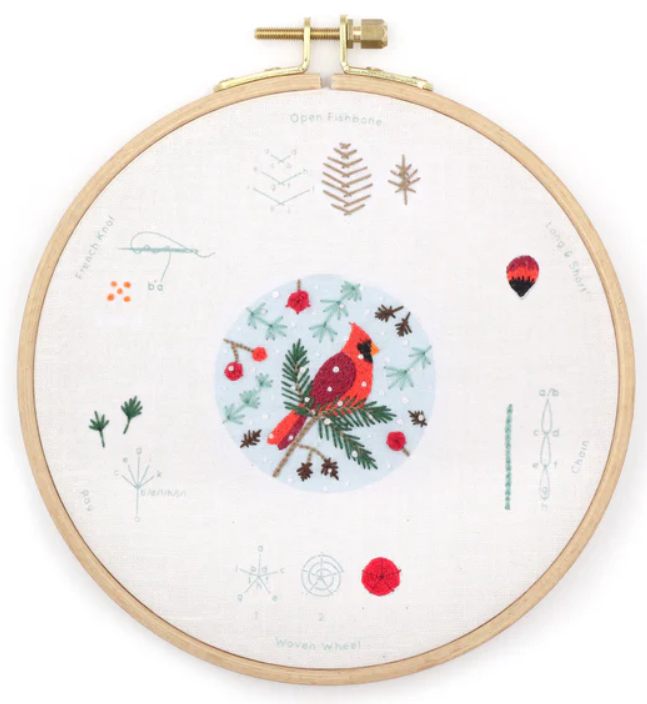 Cardinal Embroidery Stitch Sampler