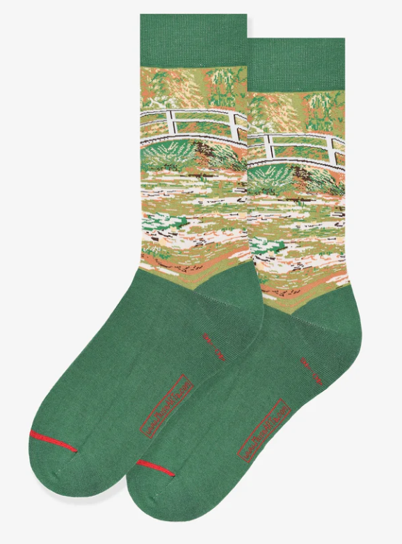 Lg Bridge Over Pond Art Socks
