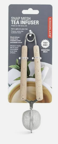 Tea Infuser Wooden Snap Mesh