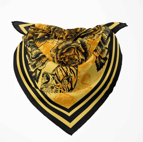 Wild Tiger & Peony Bandana