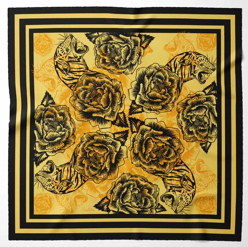 Wild Tiger & Peony Bandana