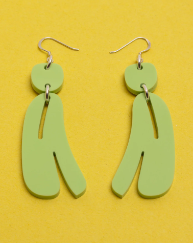 Slashed Ovoids Elongated Mini Earrings