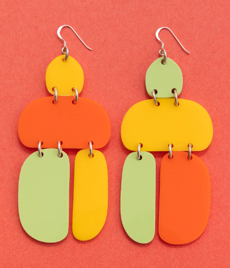 Remixed Stacked Ovoids Earrings