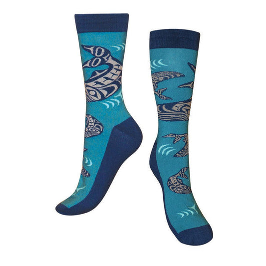 Lg Whales Art Sock