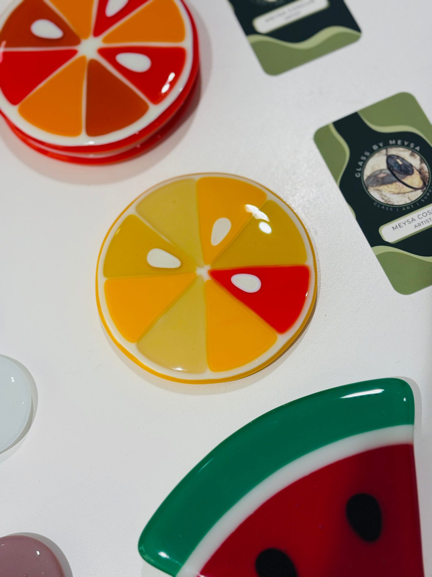 Glass Citrus Coasters