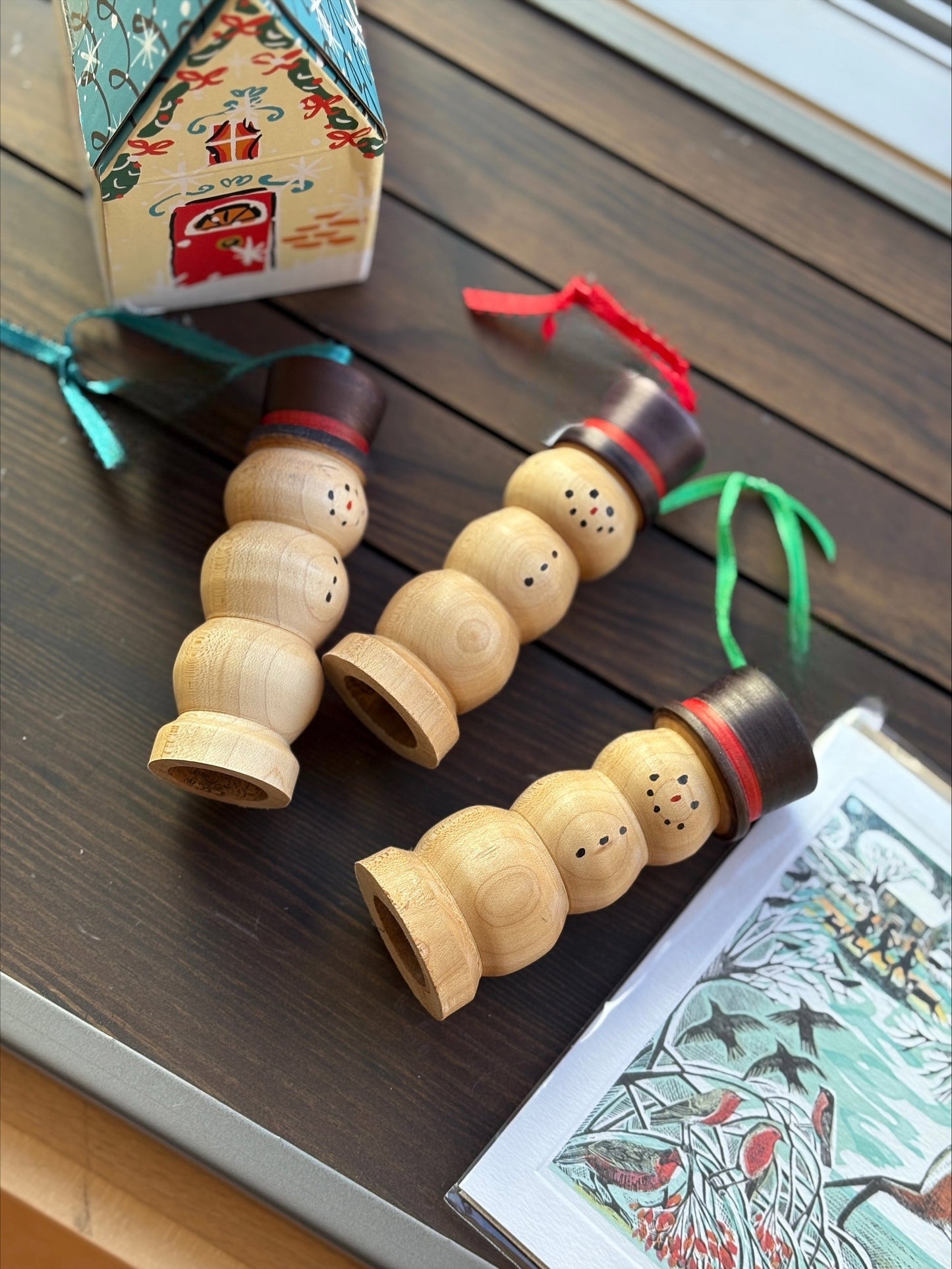 Wooden Snowman Ornament