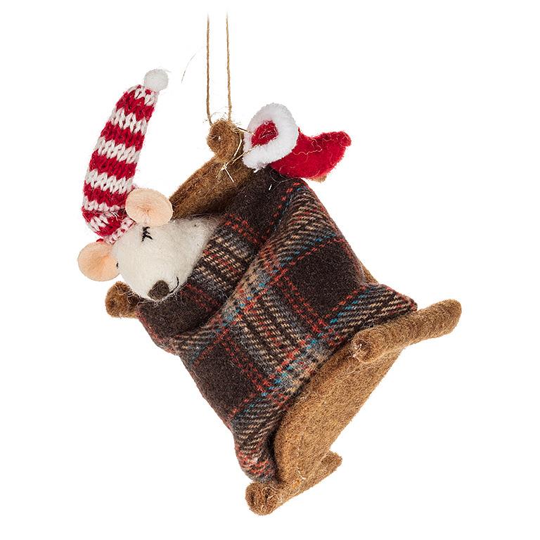 Mouse in Bed Ornament