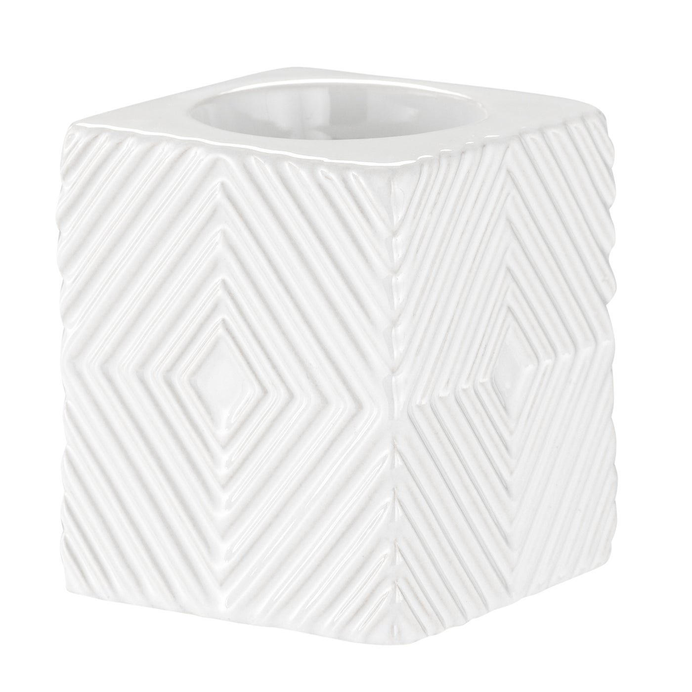 Ceramic Cube White Tealight Holder