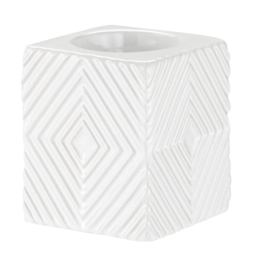 Ceramic Cube White Tealight Holder