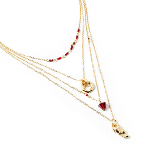 Kwal Necklace in Garnet