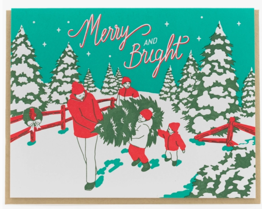 Vintage Christmas Tree Boxed Cards