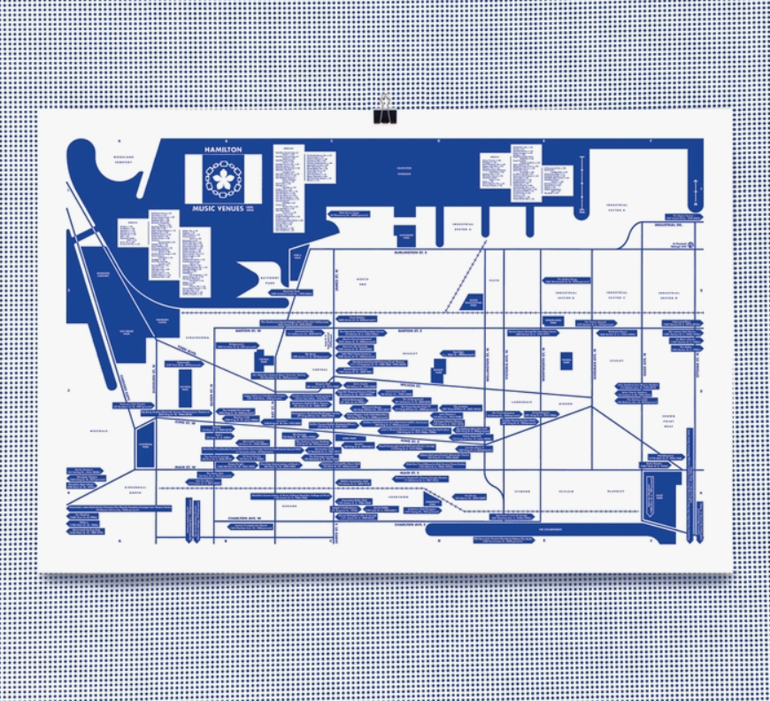 Hamilton Music Venues Print 1850-2023