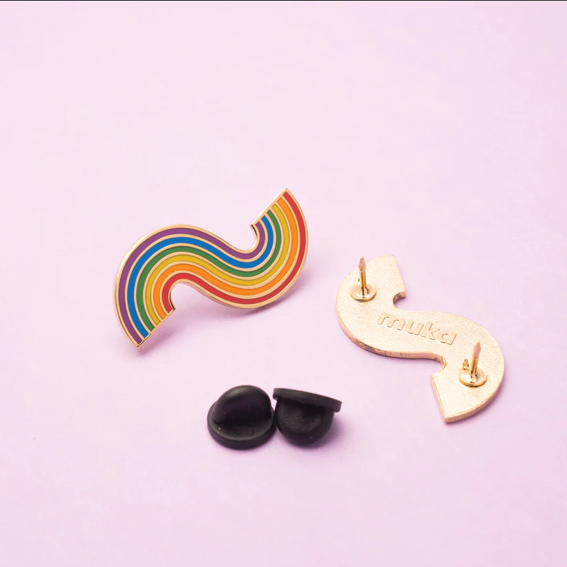Rainbow Wave Enamel Pin