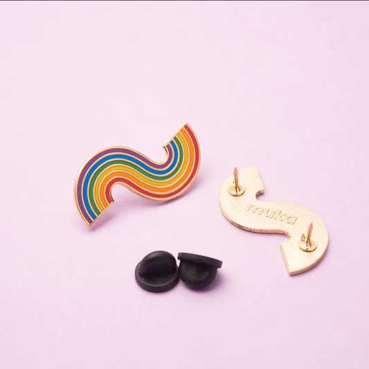 Rainbow Wave Enamel Pin