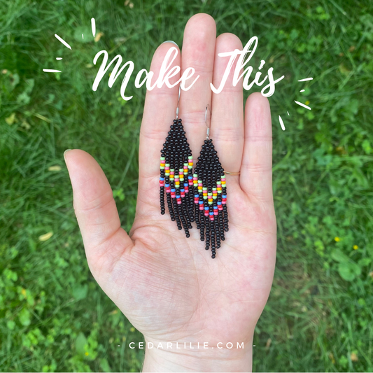 Fringe Black Earring Beading Kit